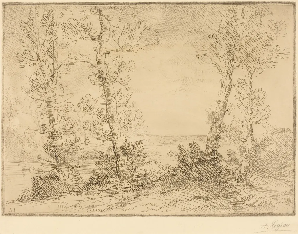 Salmon Fisher (Le pecheur du saumon), by Alphonse Legros, ink, 1874