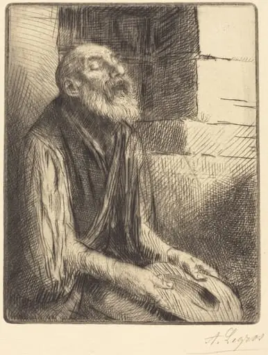 Seated Beggar (Mendiant assis), by Alphonse Legros