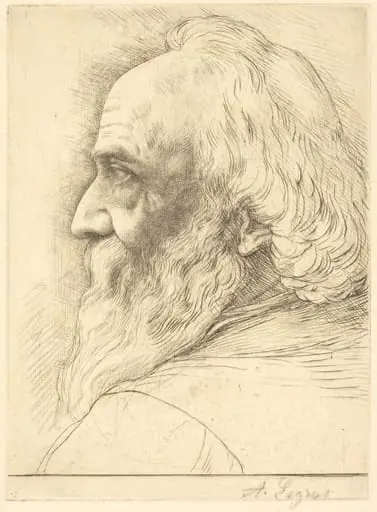 Self-Portrait, 12th plate, by Alphonse Legros