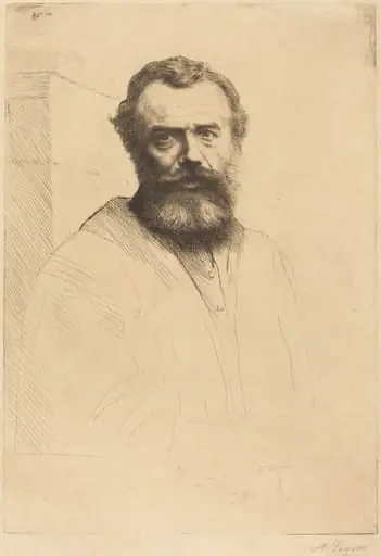 Self-Portrait, 3rd plate, by Alphonse Legros