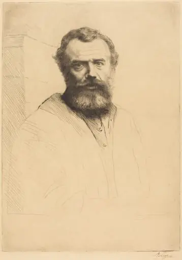 Self-Portrait, 3rd plate, by Alphonse Legros