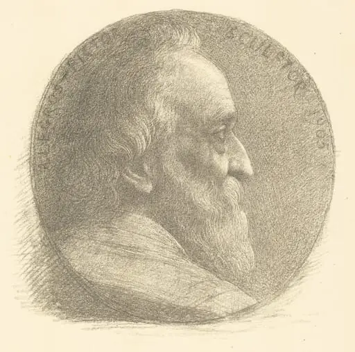 Self-Portrait, Medallion, No.1, 9th plate, by Alphonse Legros