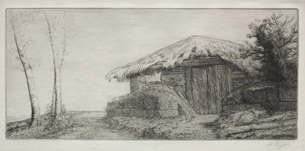 Sheepfold on the Hill (Bergerie sur le Coteau), by Alphonse Legros, 1884