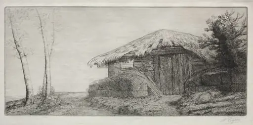Sheepfold on the Hill (Bergerie sur le Coteau), by Alphonse Legros