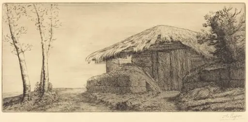 Shepherd's Hut on a Hillside (Bergerie sur le coteau), by Alphonse Legros