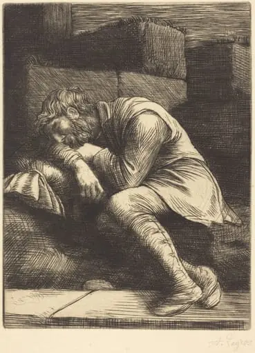 Sleeping Beggar (Mendiant endormi), by Alphonse Legros