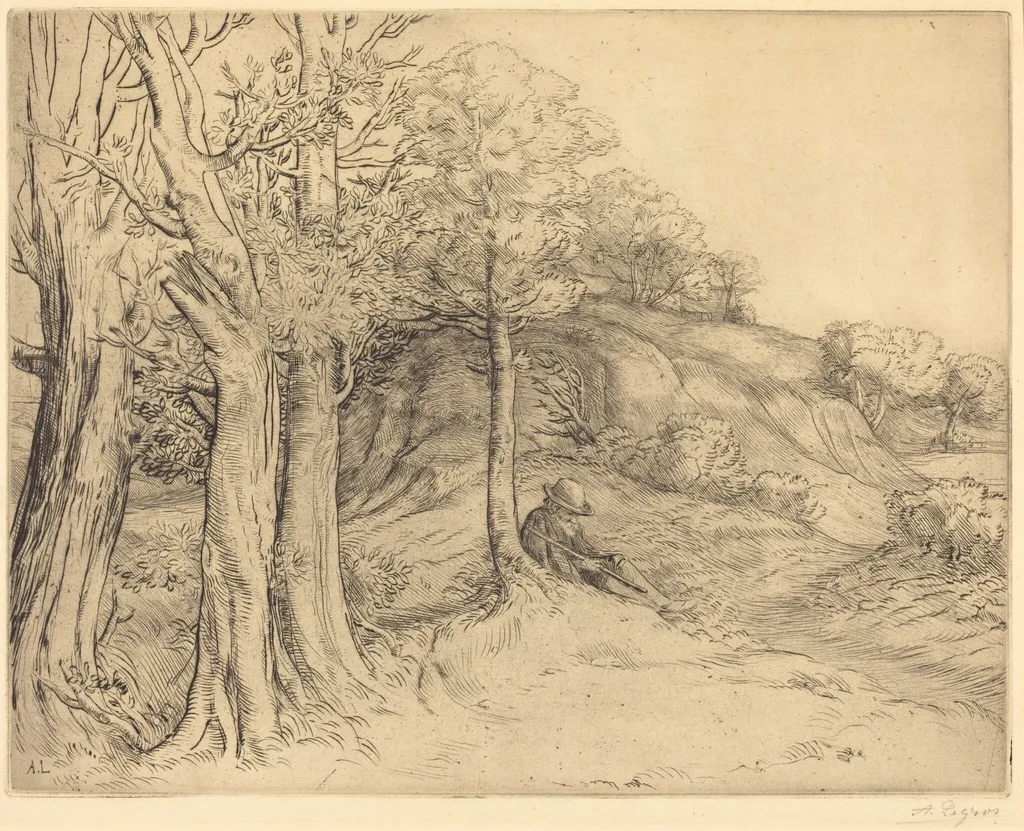 Solitude (Solitude (Paysage)), by Alphonse Legros, ink, 1874