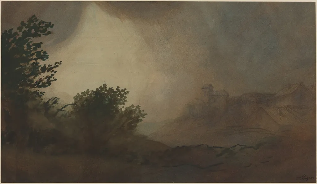 Storm, by Alphonse Legros, ink, 1874