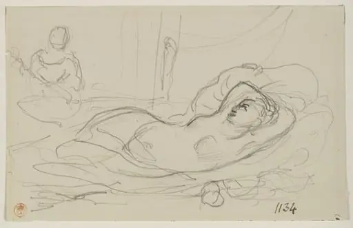 Study after Ingres' 'Odalisque à l'ésclave', by Alphonse Legros