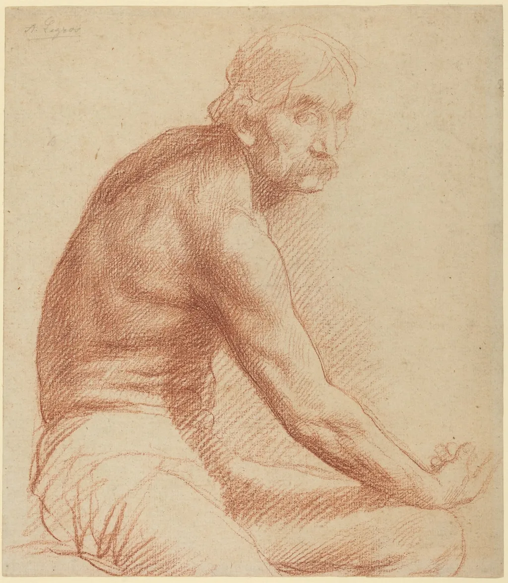 Study of a Greek, by Alphonse Legros, chalk, 1874