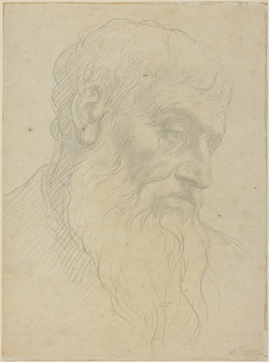 Study of a Head, by Alphonse Legros, graphite, 1874