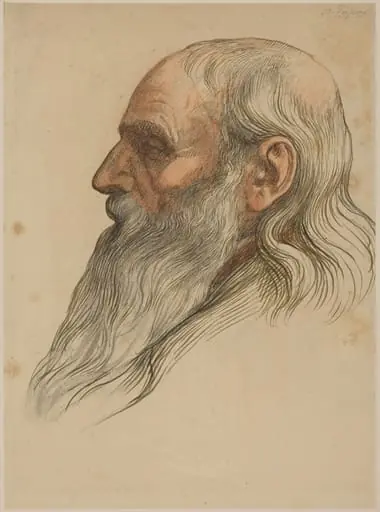 Study of a Man's Head with a Full Beard, by Alphonse Legros