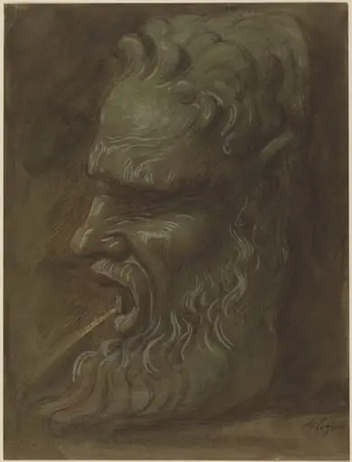 Study of a Mask, by Alphonse Legros