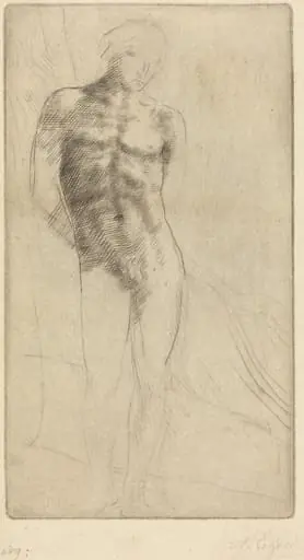 Study of a Nude Figure (Etude de figure nue), by Alphonse Legros