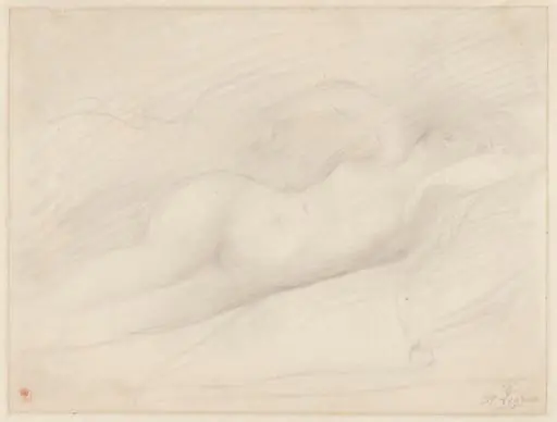 Study of a 'Sleeping Odalisque' after Ingres, by Alphonse Legros