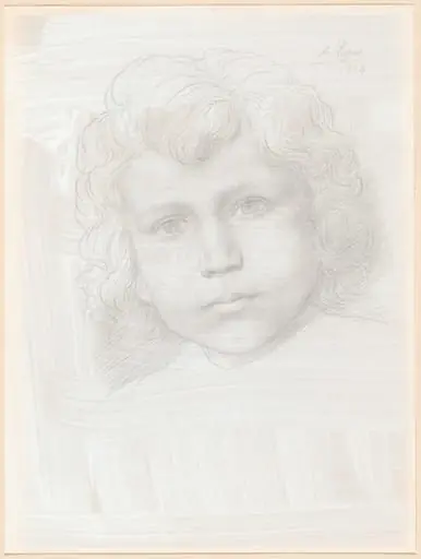 Study of Cupid (Head of a Girl), by Alphonse Legros