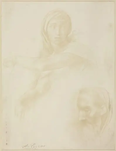 Study of Delphic Sibyl; Head of a Man, by Alphonse Legros