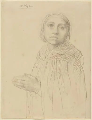 Study of Woman Praying, by Alphonse Legros