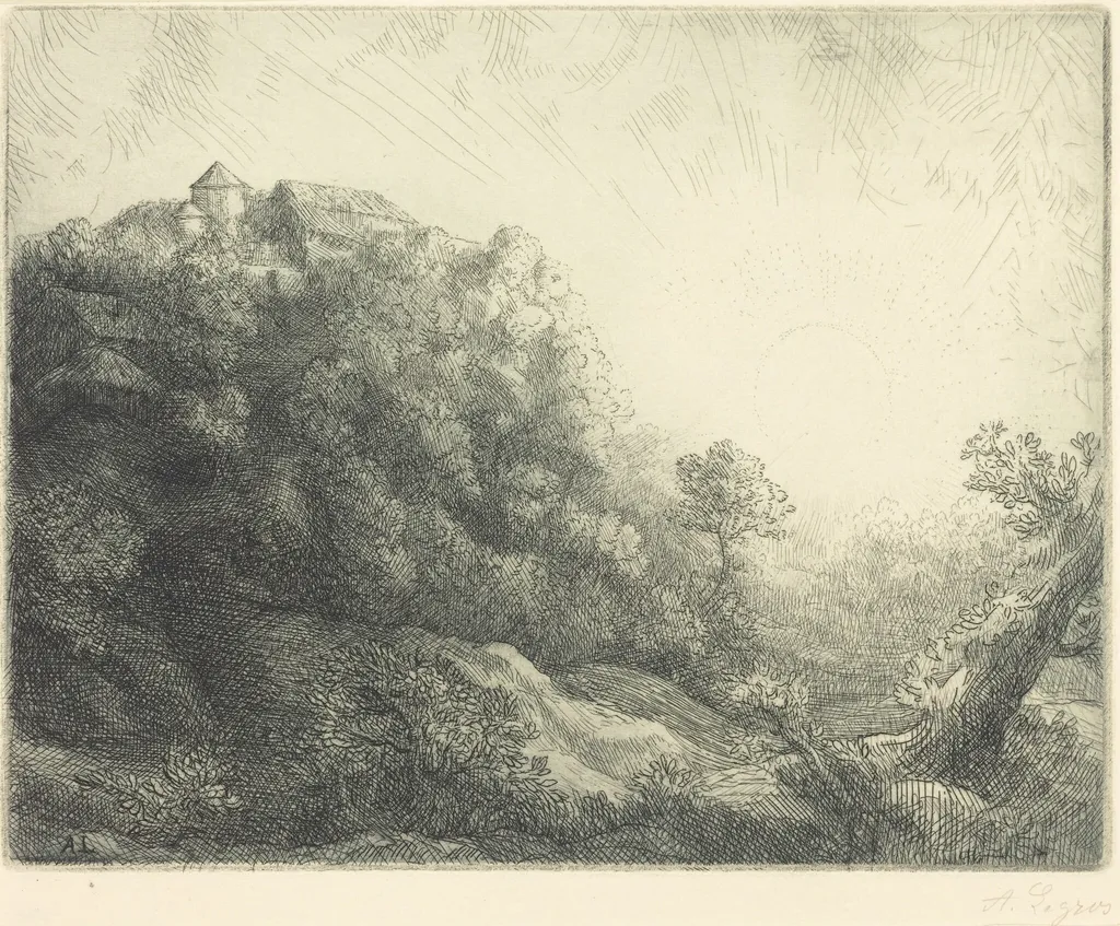 Sunrise (Lever du soleil: L'automne), by Alphonse Legros, ink, 1874