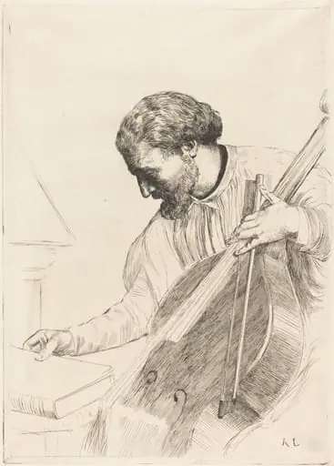 The Bass Player (Le joueur de contre-basse), by Alphonse Legros