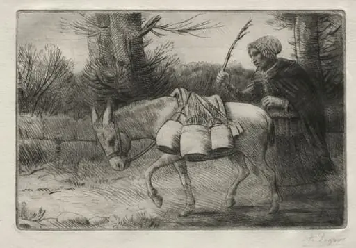 The Dairymaid of Boulogne (Third Plate), by Alphonse Legros