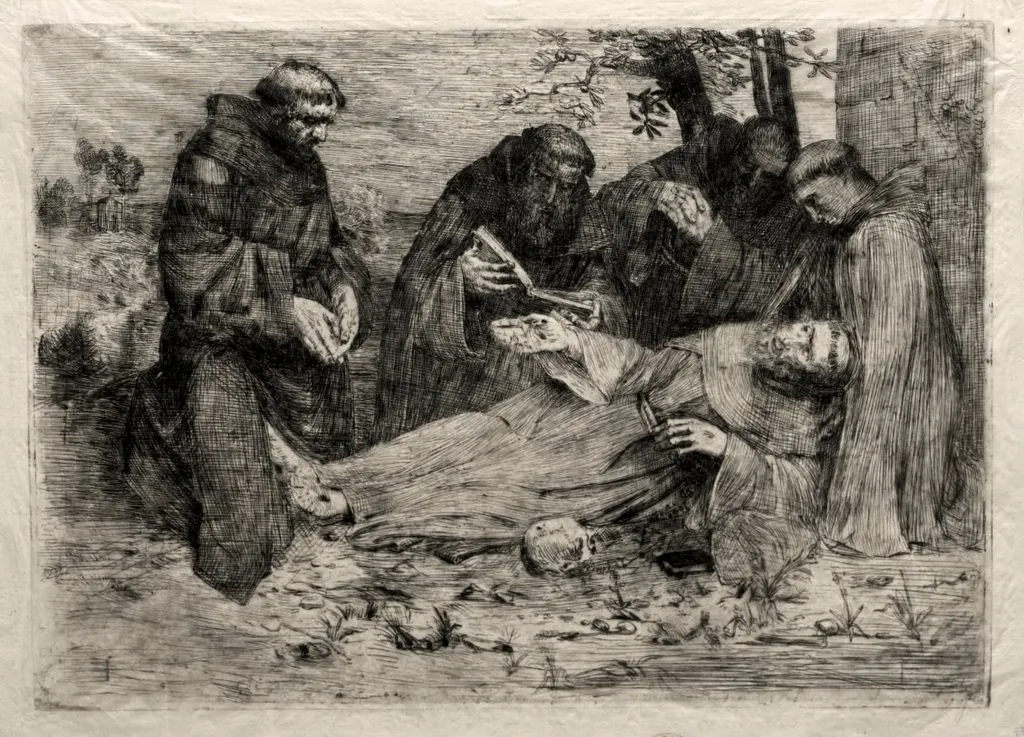 The Death of St. Francis, by Alphonse Legros, 1884