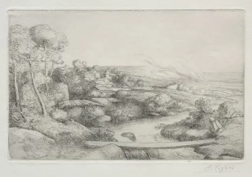 The Footbridge (La Passerelle), by Alphonse Legros