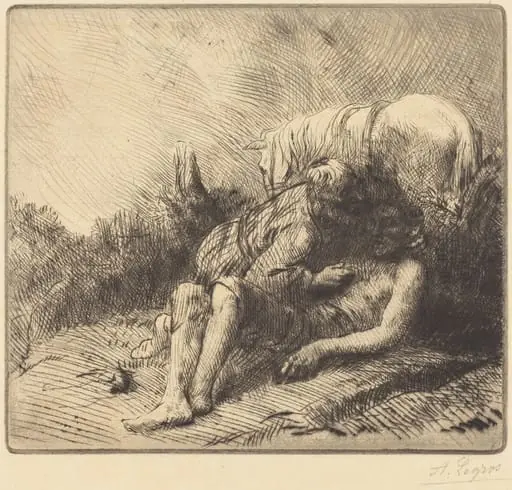 The Good Samaritan (Le bon samaritain), by Alphonse Legros