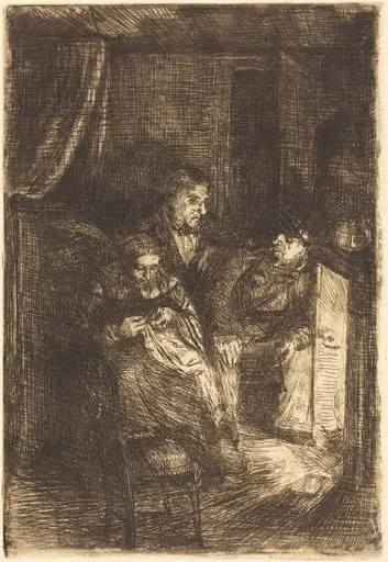 The Hearth (Le foyer), by Alphonse Legros