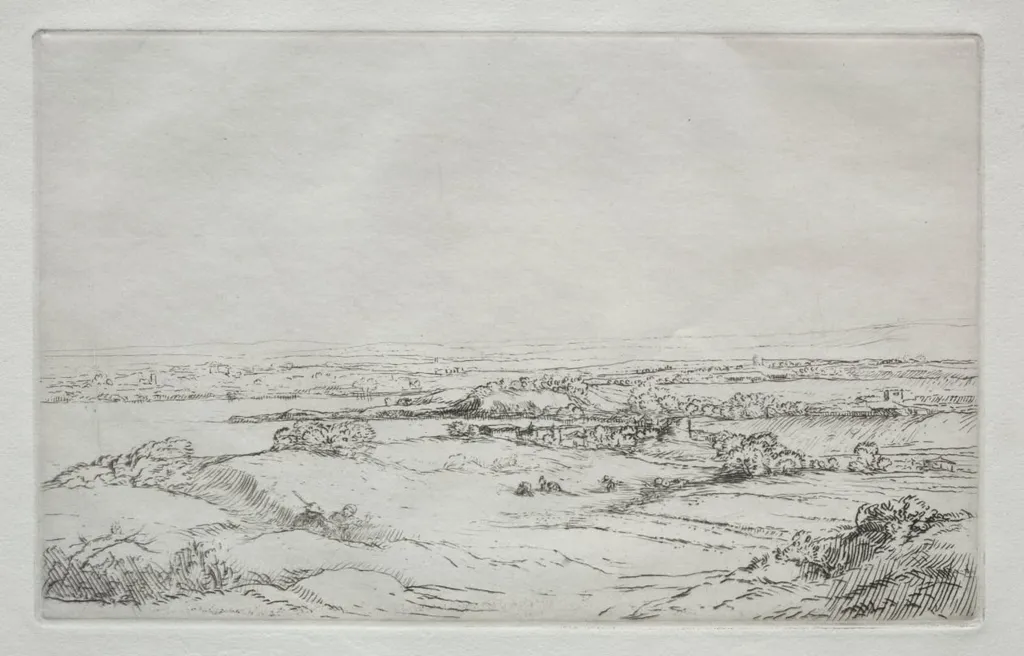 The Meadow near the Lake (La Plaine Près Du Lac), by Alphonse Legros, 1884