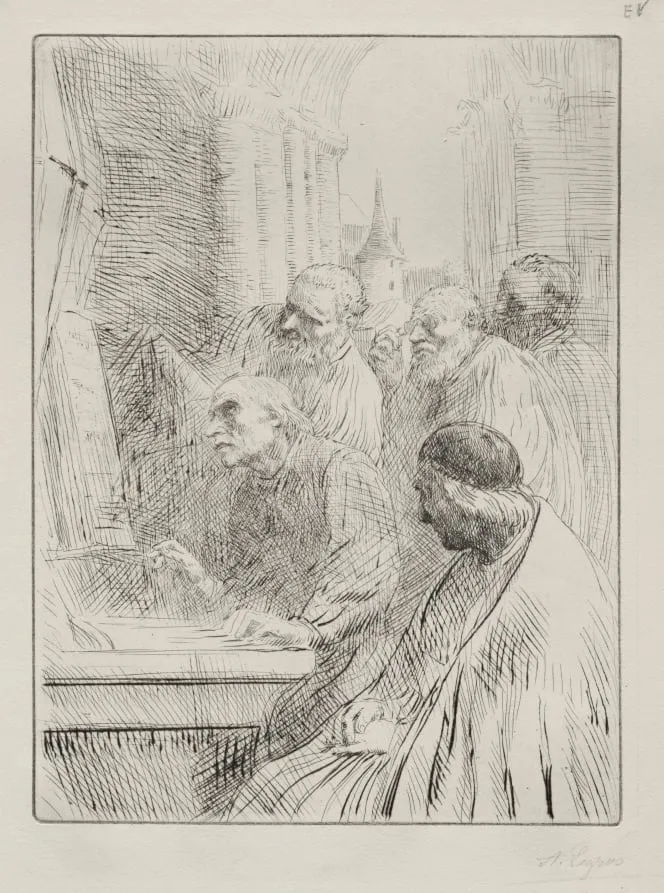 The Monks in Church, by Alphonse Legros, 1884