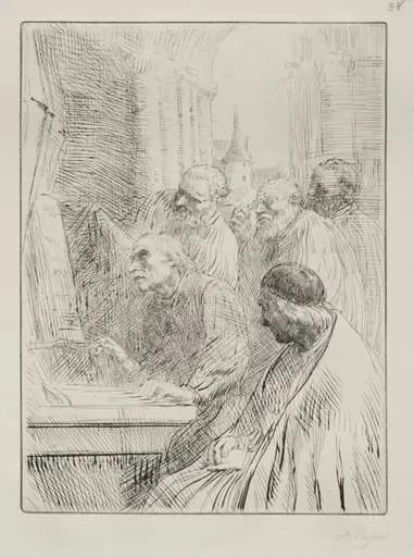 The Monks in Church, by Alphonse Legros