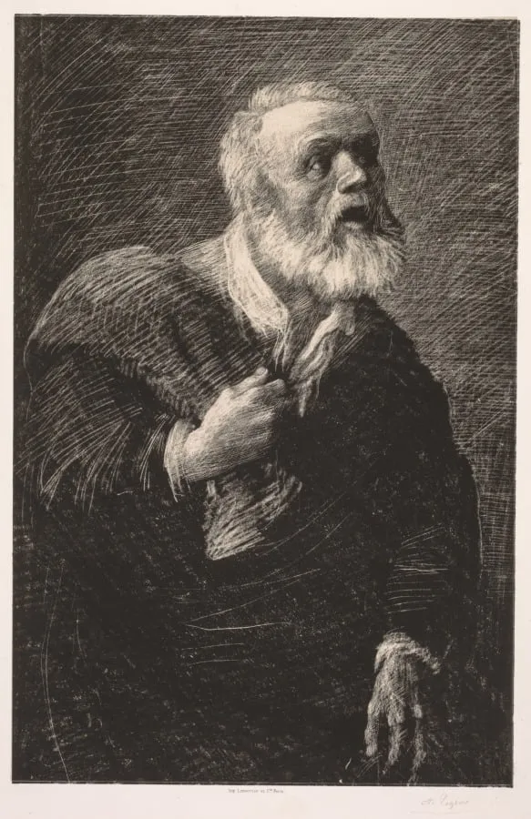 The Night Crier, by Alphonse Legros, 1884