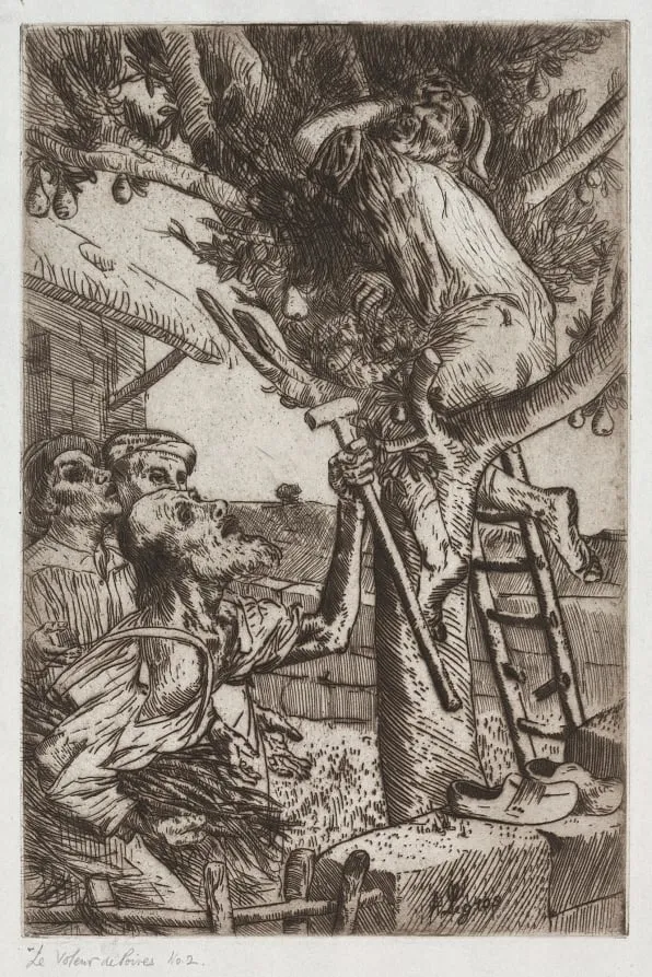The Pear Thief, No. 1, by Alphonse Legros, 1890