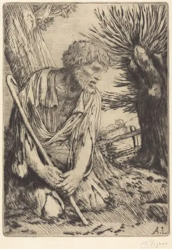 The Prodigal Son, 3rd plate (L'enfant prodigue), by Alphonse Legros