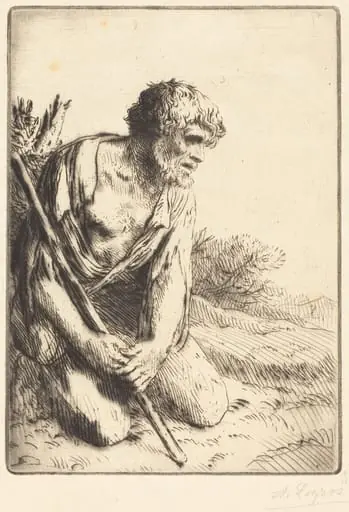 The Prodigal Son, 3rd plate (L'enfant prodigue), by Alphonse Legros