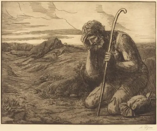 The Prodigal Son, 6th plate (L'enfant prodigue), by Alphonse Legros