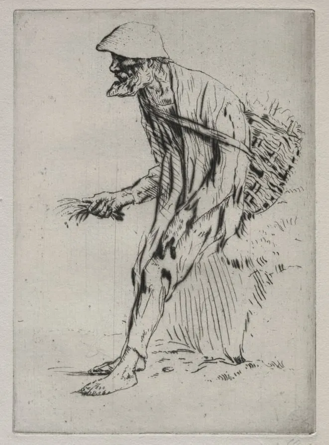 The Red Pimpernel Vender, by Alphonse Legros, 1884