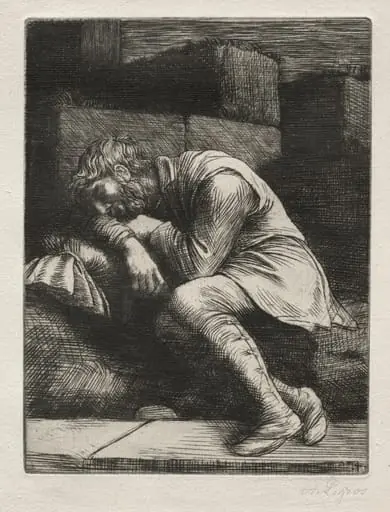 The Sleeping Beggar, by Alphonse Legros