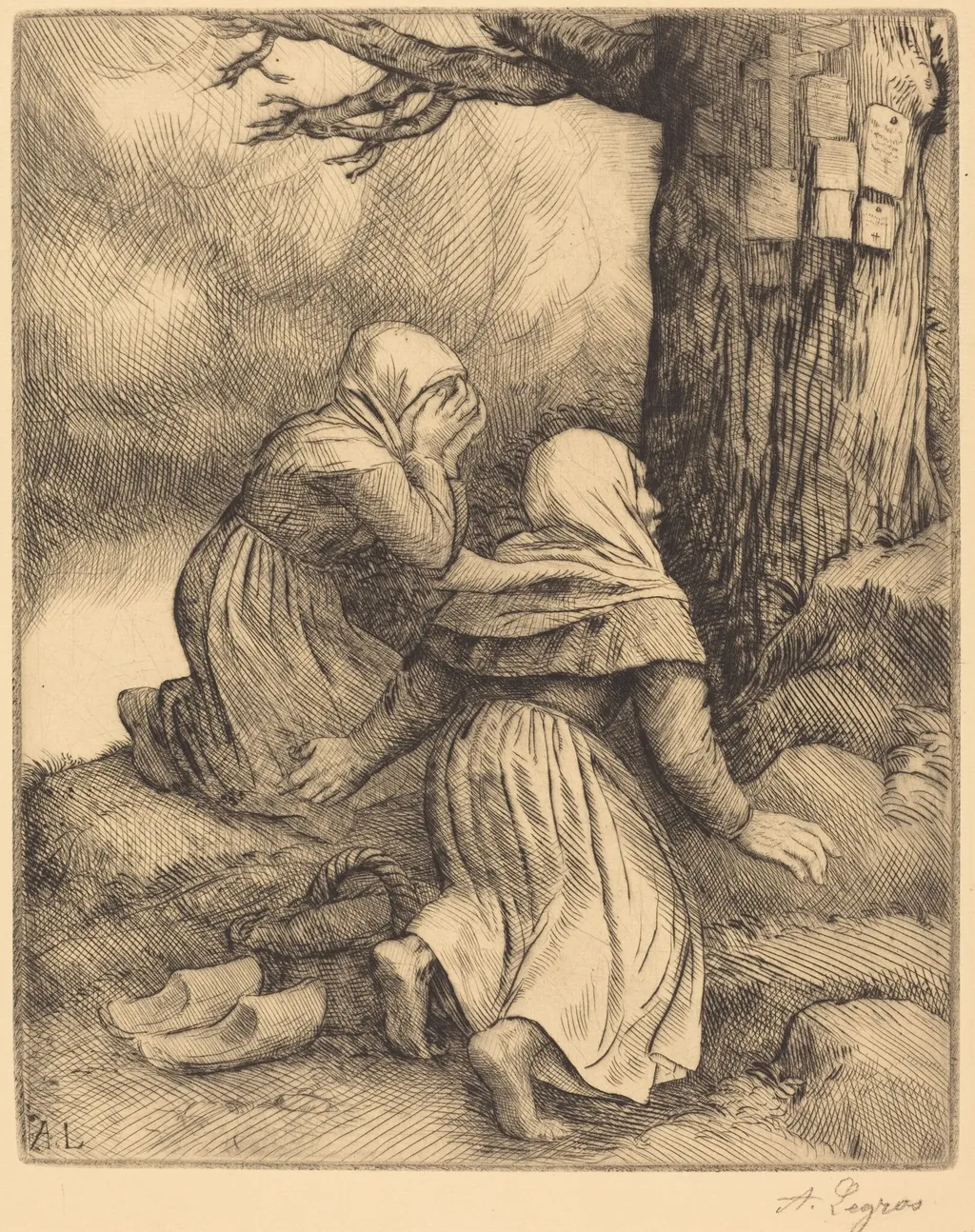 The Tree of Salvation (L'arbre de salut), by Alphonse Legros, ink, 1874