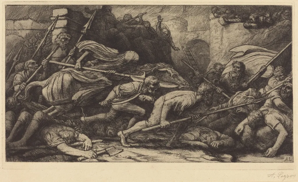 The Triumph of Death: Battle (Le triomphe de la mort: Le combat), by Alphonse Legros, ink, 1874