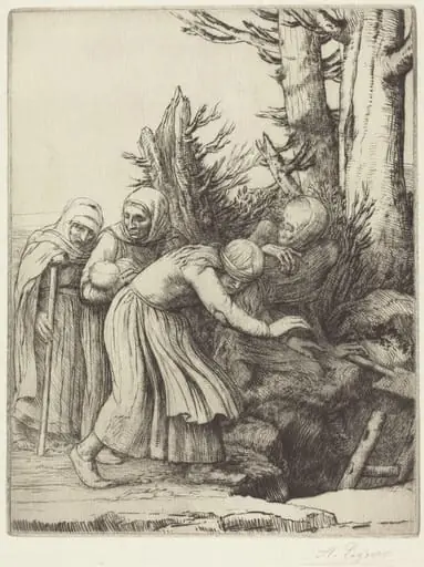 The Triumph of Death: Death Prepares a Dwelling for the Homeless (Le triomphe de la Mort: Lamort a prepare une demeure a des abandonnees), by Alphonse Legros