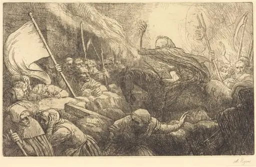 The Triumph of Death: Proclamation (Le triomphe de la mort: La proclamation), by Alphonse Legros
