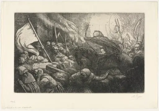 The Triumph of Death: The Proclamation, by Alphonse Legros