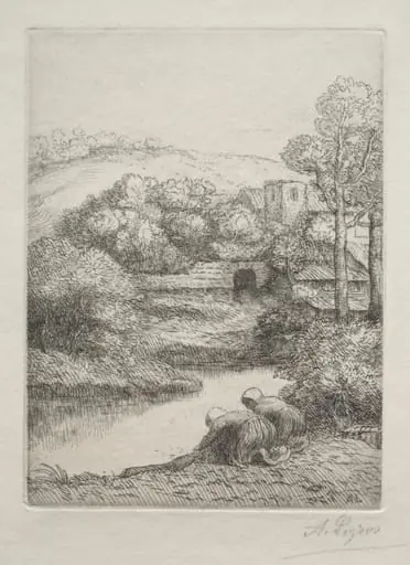 The Washing Place, called The Washerwomen (Le Lavoir, Dite "Les Laveuses"), by Alphonse Legros
