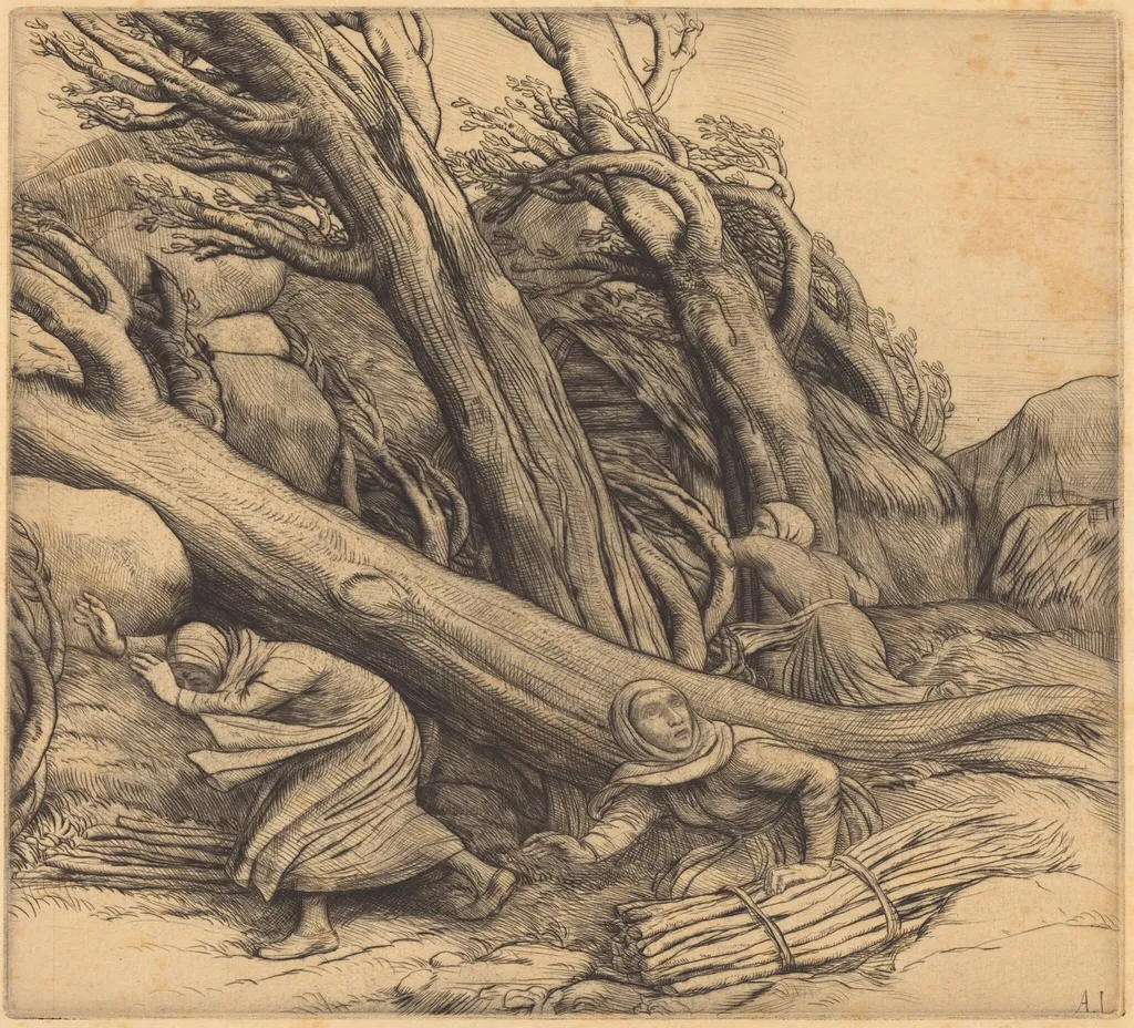 Tornado (Le typhon), by Alphonse Legros, ink, 1874