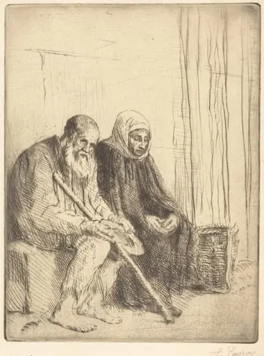 Two Beggars (Les deux mendiants), by Alphonse Legros