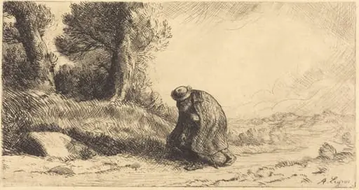 Vagabond Moving along a Lane (Un vagabond passant dans une ruelle), by Alphonse Legros