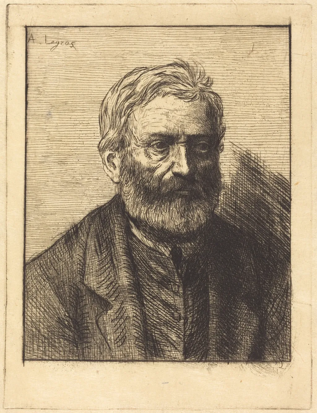 Victor Hugo, 1st plate, by Alphonse Legros, ink, 1874