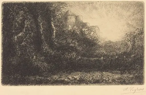 View of a Chateau (Chateau de Poillet), by Alphonse Legros